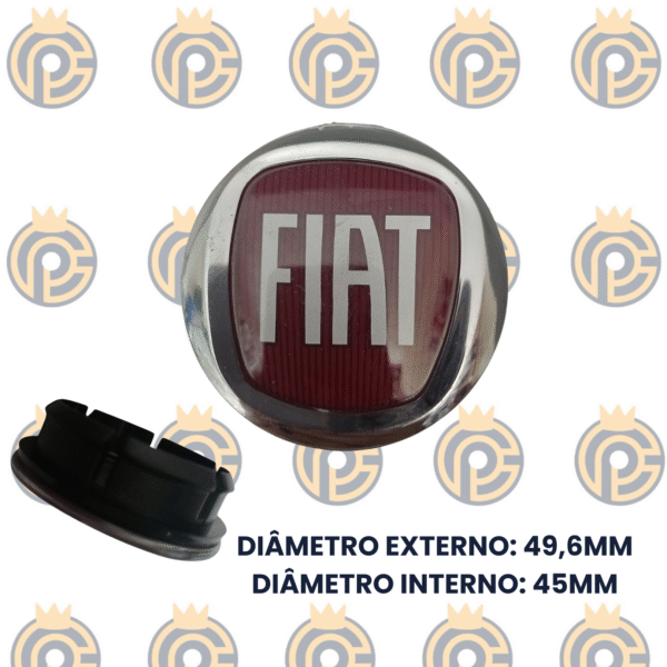 Subcalota Fiat 49MM Acrílico Vermelho