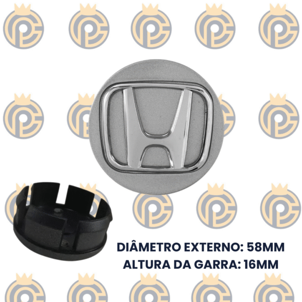 Subcalota Honda Fit Logo Cromado Prata