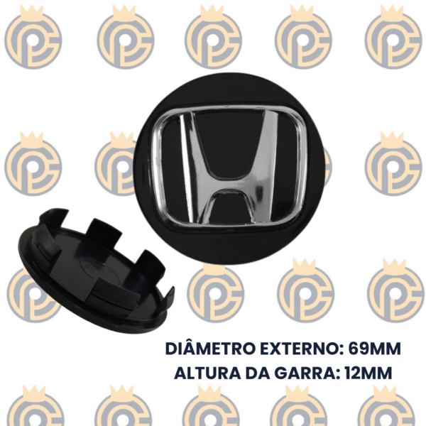 Subcalota Honda HRV/Civic Logo Cromado Preto