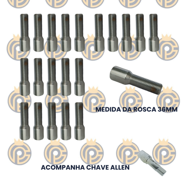 Pacote Parafuso Golf Allen Longo 20Pcs + Chave