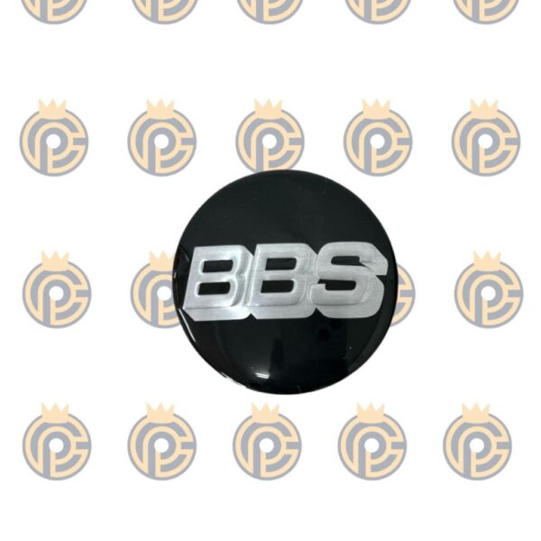 Emblema em Alumínio BBS Preto e Prata 51mm