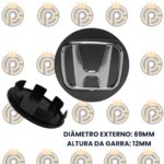 Subcalota Honda Civic CR-V HR-V Grafite Logo Cromado