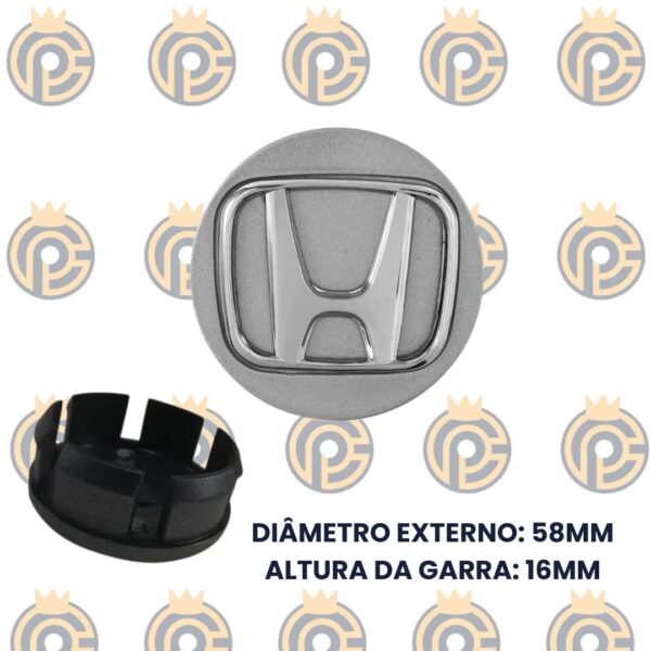 Subcalota Honda Fit City Prata Logo Cromado