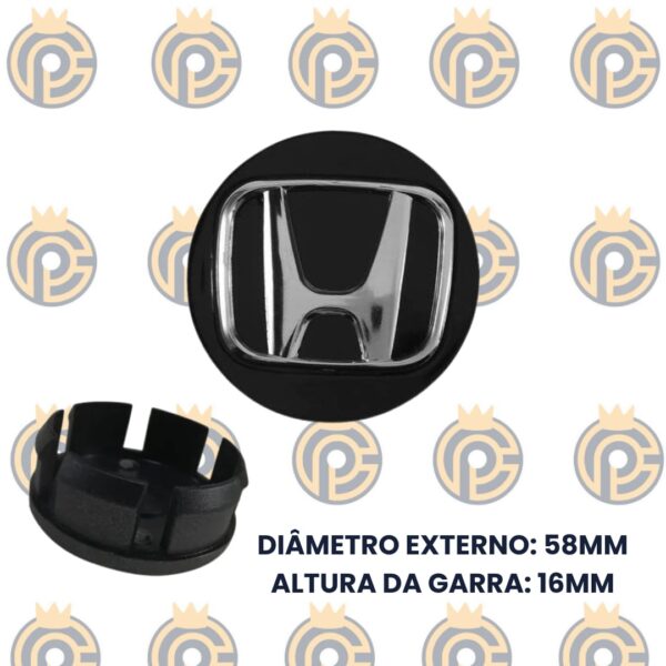 Subcalota Honda Fit City Preto Logo Cromado
